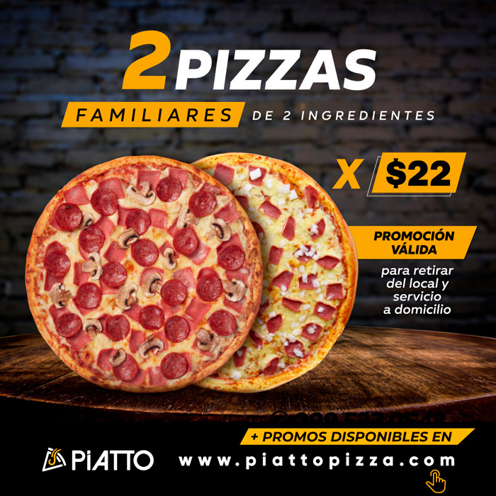 2 Pizzas Familiares
